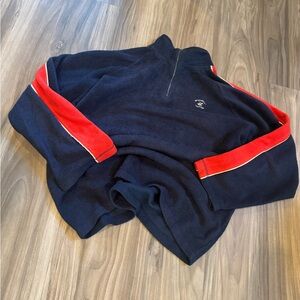 Beverly Hills Polo Club Navy and Red Zip-Up Sweater